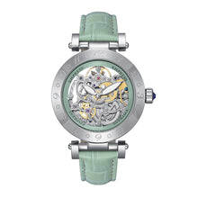 Load image into Gallery viewer, Empress Theodora Automatic Leather-Band Watch - Silver/Mint - EMPEM3704