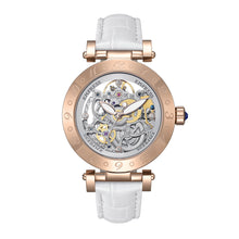 Load image into Gallery viewer, Empress Theodora Automatic Leather-Band Watch - Rose Gold/White - EMPEM3705