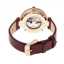 Load image into Gallery viewer, Empress Louise Automatic MOP Leather-Band Watch - Rose Gold/Burgandy - EMPEM2304