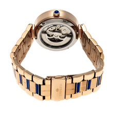 Load image into Gallery viewer, Empress Catherine Automatic Hammered Dial Bracelet Watch - Blue - EMPEM1905
