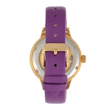 Load image into Gallery viewer, Empress Alice Automatic MOP Skeleton Dial Leather-Band Watch - Purple - EMPEM3205