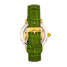 Load image into Gallery viewer, Empress Rania Mechanical Semi-Skeleton Leather-Band Watch - Green - EMPEM2802