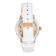 Load image into Gallery viewer, Empress Rania Mechanical Semi-Skeleton Leather-Band Watch - White - EMPEM2803
