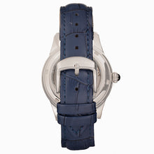Load image into Gallery viewer, Empress Augusta Automatic Mosaic Mother-of-Pearl Leather-Band Watch - Silver/Blue - EMPEM3502