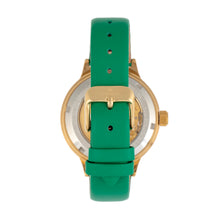 Load image into Gallery viewer, Empress Alice Automatic MOP Skeleton Dial Leather-Band Watch - Green - EMPEM3203