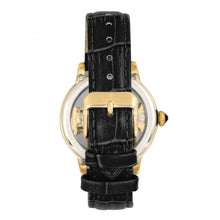 Load image into Gallery viewer, Empress Rania Mechanical Semi-Skeleton Leather-Band Watch - Black - EMPEM2801