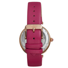 Load image into Gallery viewer, Empress Anne Automatic Semi-Skeleton Leather-Band Watch - Hot Pink - EMPEM3105
