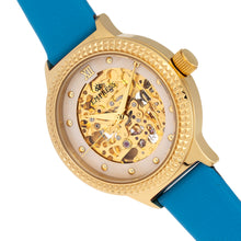 Load image into Gallery viewer, Empress Alice Automatic MOP Skeleton Dial Leather-Band Watch - Blue - EMPEM3204