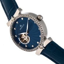 Load image into Gallery viewer, Empress Edith Semi-Skeleton Leather-Band Watch - Blue - EMPEM3303