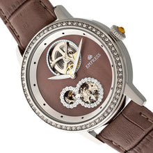 Load image into Gallery viewer, Empress Tatiana Automatic Semi-Skeleton Leather-Band Watch - Brown - EMPEM2903