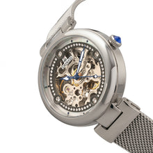 Load image into Gallery viewer, Empress Adelaide Automatic Skeleton Mesh-Bracelet Watch - Silver - EMPEM2501