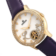Load image into Gallery viewer, Empress Quinn Automatic MOP Semi-Skeleton Dial Leather-Band Watch - Purple - EMPEM2705