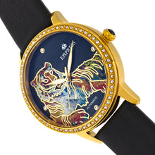 Load image into Gallery viewer, Empress Diana Automatic Engraved MOP Leather-Band Watch - Black - EMPEM3003