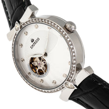 Load image into Gallery viewer, Empress Edith Semi-Skeleton Leather-Band Watch - White - EMPEM3301