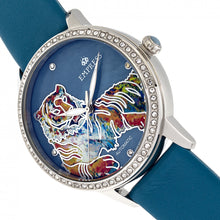 Load image into Gallery viewer, Empress Diana Automatic Engraved MOP Leather-Band Watch - Blue - EMPEM3002