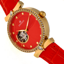 Load image into Gallery viewer, Empress Edith Semi-Skeleton Leather-Band Watch - Orange - EMPEM3304