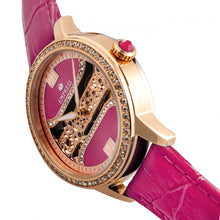 Load image into Gallery viewer, Empress Rania Mechanical Semi-Skeleton Leather-Band Watch - Pink - EMPEM2806