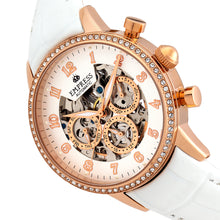 Load image into Gallery viewer, Empress Beatrice Automatic Skeleton Dial Leather-Band Watch w/Day/Date - Rose Gold/White - EMPEM2005