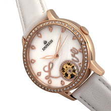 Load image into Gallery viewer, Empress Quinn Automatic MOP Semi-Skeleton Dial Leather-Band Watch - White - EMPEM2706