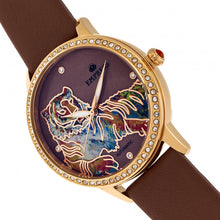 Load image into Gallery viewer, Empress Diana Automatic Engraved MOP Leather-Band Watch - Brown - EMPEM3005
