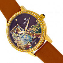 Load image into Gallery viewer, Empress Diana Automatic Engraved MOP Leather-Band Watch - Camel - EMPEM3004