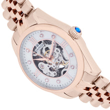Load image into Gallery viewer, Empress Magnolia Automatic MOP Skeleton Dial Bracelet Watch - Rose Gold - EMPEM3603