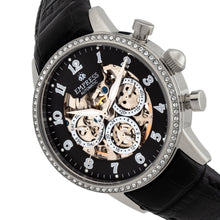Load image into Gallery viewer, Empress Beatrice Automatic Skeleton Dial Leather-Band Watch w/Day/Date - Silver/Black - EMPEM2002