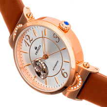 Load image into Gallery viewer, Empress Alouette Automatic Semi-Skeleton Leather-Band Watch - Light Brown - EMPEM3405