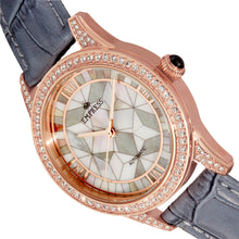 Load image into Gallery viewer, Empress Augusta Automatic Mosaic Mother-of-Pearl Leather-Band Watch - Rose Gold/Grey - EMPEM3504