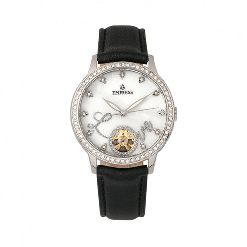 Empress Quinn Automatic MOP Semi-Skeleton Dial Bracelet Watch - EMPEM2704