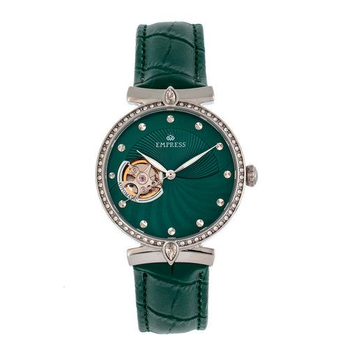 Empress Edith Semi-Skeleton Leather-Band Watch - EMPEM3302