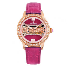 Load image into Gallery viewer, Empress Rania Mechanical Semi-Skeleton Leather-Band Watch - Pink - EMPEM2806