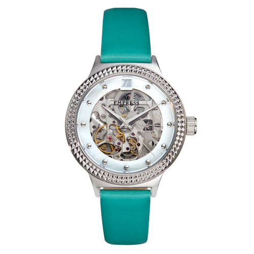 Empress Alice Automatic MOP Skeleton Dial Leather-Band Watch - EMPEM3202