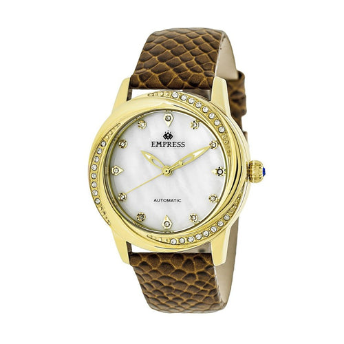 Empress Ayala Automatic MOP Leather-Band Watch - EMPEM1005