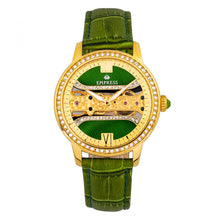 Load image into Gallery viewer, Empress Rania Mechanical Semi-Skeleton Leather-Band Watch - Green - EMPEM2802