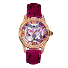 Load image into Gallery viewer, Empress Augusta Automatic Mosaic Mother-of-Pearl Leather-Band Watch - Rose Gold/Fuchsia - EMPEM3505