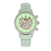 Load image into Gallery viewer, Empress Beatrice Automatic Skeleton Dial Leather-Band Watch w/Day/Date - Silver/Mint - EMPEM2003