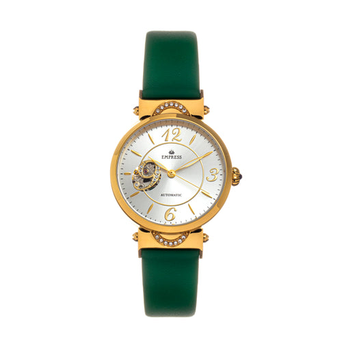 Empress Alouette Automatic Semi-Skeleton Leather-Strap Watch - EMPEM3403