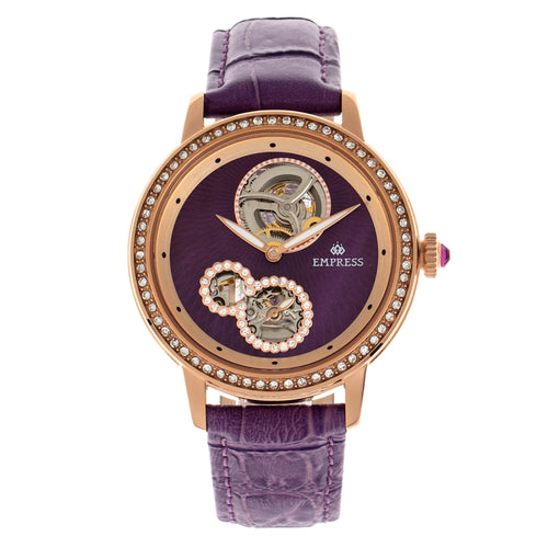 Empress Tatiana Automatic Semi-Skeleton Leather-Band Watch - EMPEM2905