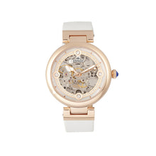 Load image into Gallery viewer, Empress Adelaide Automatic Skeleton Leather-Band Watch - White - EMPEM2507