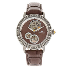 Load image into Gallery viewer, Empress Tatiana Automatic Semi-Skeleton Leather-Band Watch - Brown - EMPEM2903
