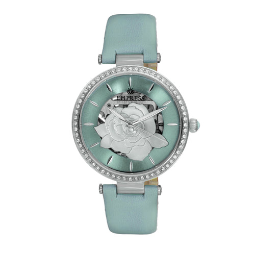 Empress Anne Automatic Semi-Skeleton Leather-Band Watch - EMPEM3102