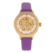 Load image into Gallery viewer, Empress Alice Automatic MOP Skeleton Dial Leather-Band Watch - Purple - EMPEM3205