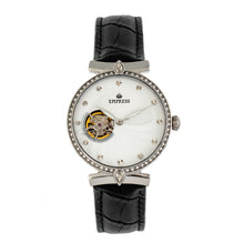 Load image into Gallery viewer, Empress Edith Semi-Skeleton Leather-Band Watch - White - EMPEM3301