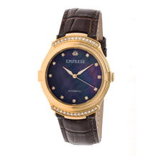 Load image into Gallery viewer, Empress Francesca Automatic MOP Leather-Band Watch - Dark Brown - EMPEM2203