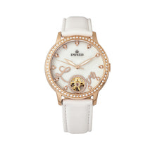Load image into Gallery viewer, Empress Quinn Automatic MOP Semi-Skeleton Dial Leather-Band Watch - White - EMPEM2706