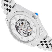 Load image into Gallery viewer, Empress Magnolia Automatic MOP Skeleton Dial Bracelet Watch - Silver - EMPEM3601