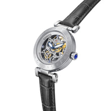 Load image into Gallery viewer, Empress Theodora Automatic Leather-Band Watch - Silver/Black - EMPEM3701
