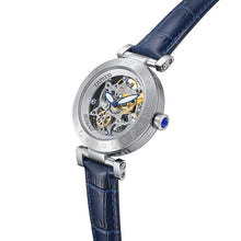 Load image into Gallery viewer, Empress Theodora Automatic Leather-Band Watch - Silver/Blue - EMPEM3702
