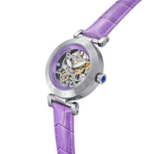Load image into Gallery viewer, Empress Theodora Automatic Leather-Band Watch - Silver/Purple - EMPEM3703

